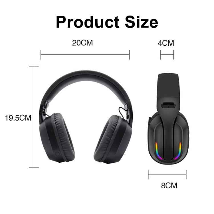 Bluetooth 5.4 Head-mounted RGB Wireless Bluetooth Gaming Headset