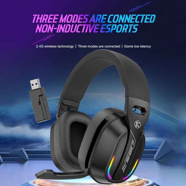 Bluetooth 5.4 Head-mounted RGB Wireless Bluetooth Gaming Headset With Transmitter