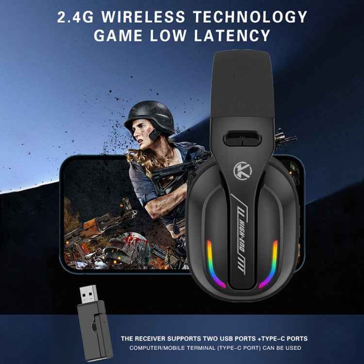 Bluetooth 5.4 Head-mounted RGB Wireless Bluetooth Gaming Headset With Transmitter