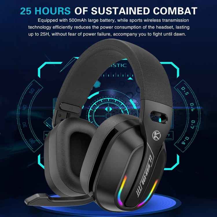 Bluetooth 5.4 Head-mounted RGB Wireless Bluetooth Gaming Headset With Transmitter
