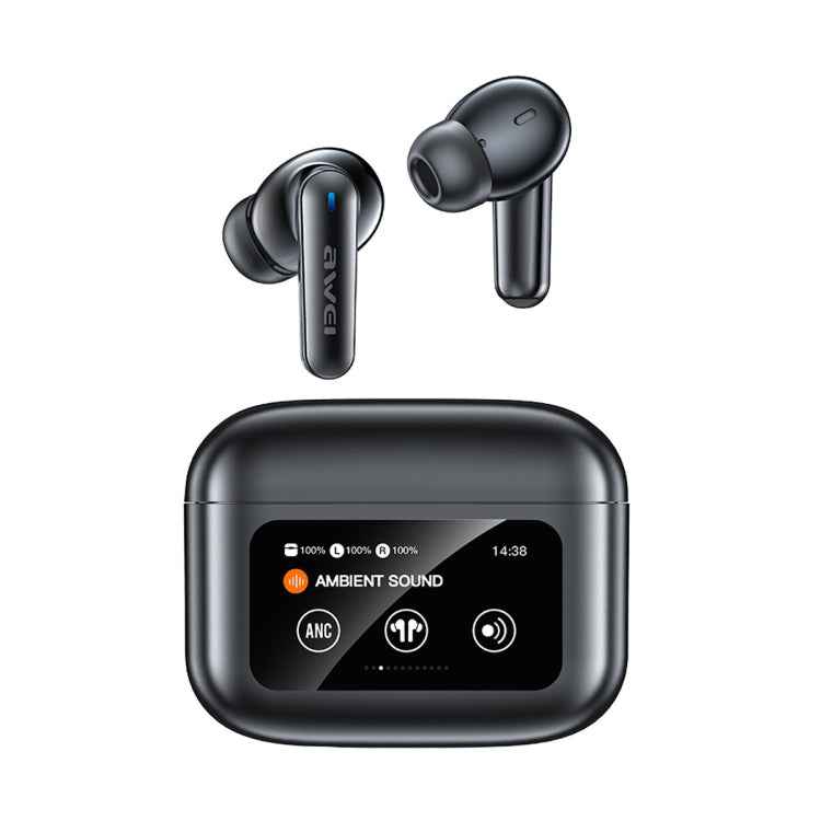 awei T56 ANC Noise Reduction Wireless Bluetooth Earphone with LED Touch Screen