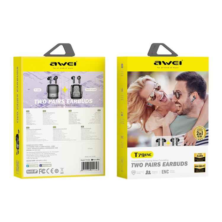awei T79ENC 2 Pairs ENC Wireless BT 5.3 Earphones