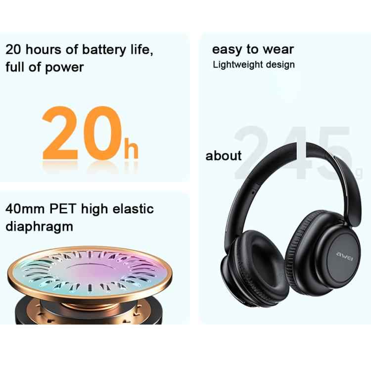 awei A996 Pro Wireless Bluetooth / AUX V5.3 ANC Headphones