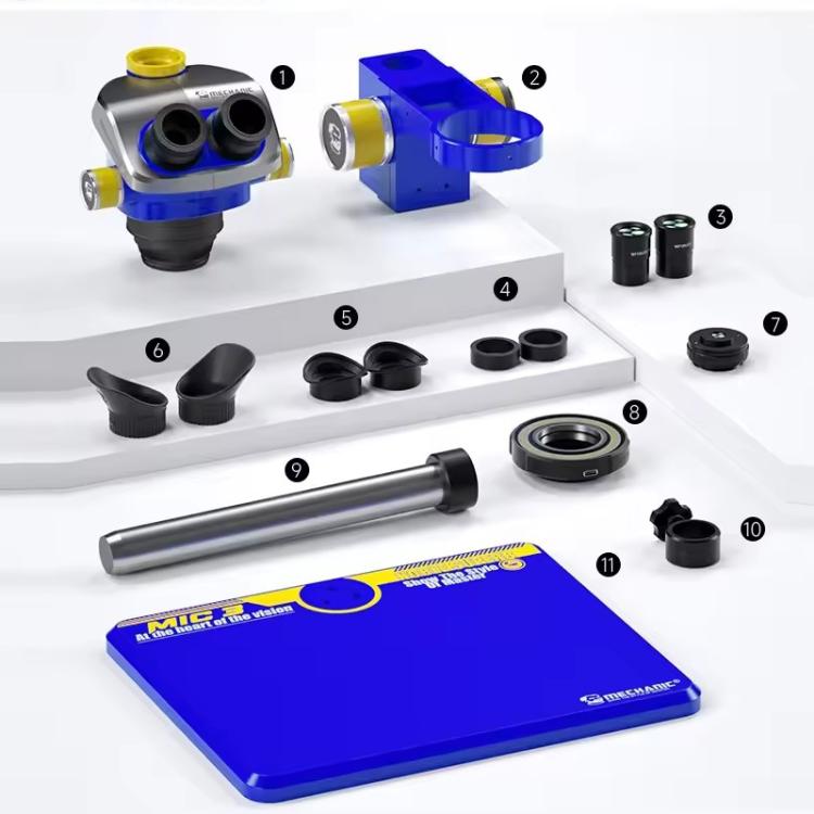 Mechanic Mic3 7X-50X CTV 0.45X Trinocular Stereo Microscope