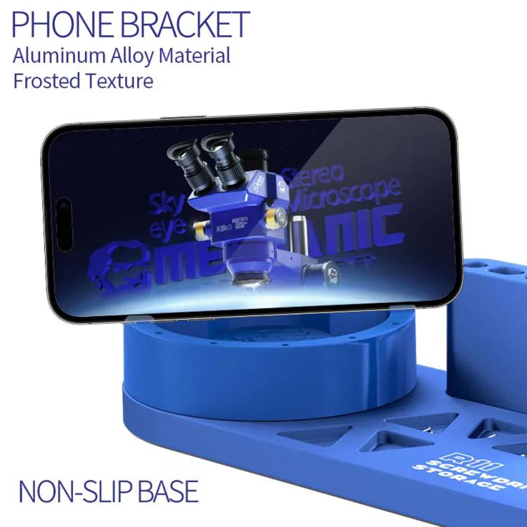 Mechanic R11 Tweezer / Screwdriver Aluminum Alloy Storage Rack with Phone Holder Function