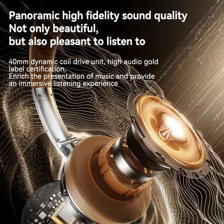 A53 Over-Ear Retro Metal ANC Active Noise Reduction Bluetooth Headset