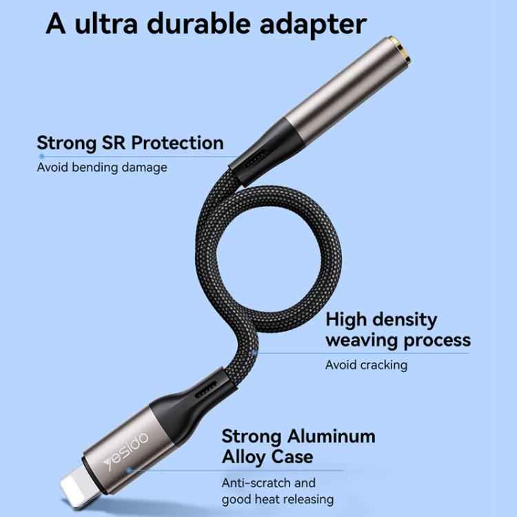 Yesido YAU45 8 Pin to 3.5mm Aluminum Alloy Audio Adapter