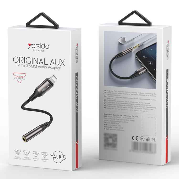 Yesido YAU45 8 Pin to 3.5mm Aluminum Alloy Audio Adapter