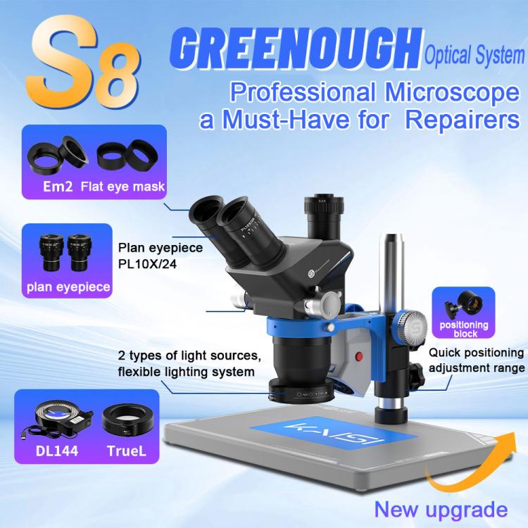 Kaisi S8 6.7-52X Zoom Trinocular Stereo Microscope Set
