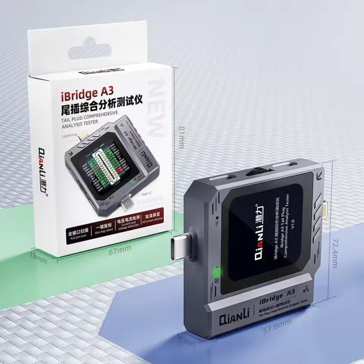 Qianli iBridge A3 Tail Plug Comprehensive Analysis Tester for Lightning & Type-C Interface Devices