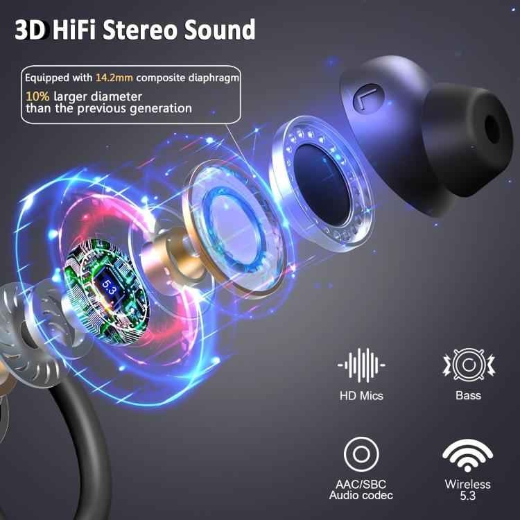 Q38 Ear-mounted LED Digital Display Wireless Bluetooth Earphone
