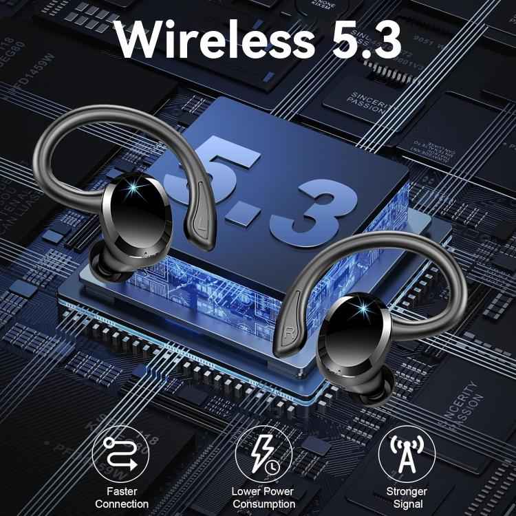 Q38 Ear-mounted LED Digital Display Wireless Bluetooth Earphone