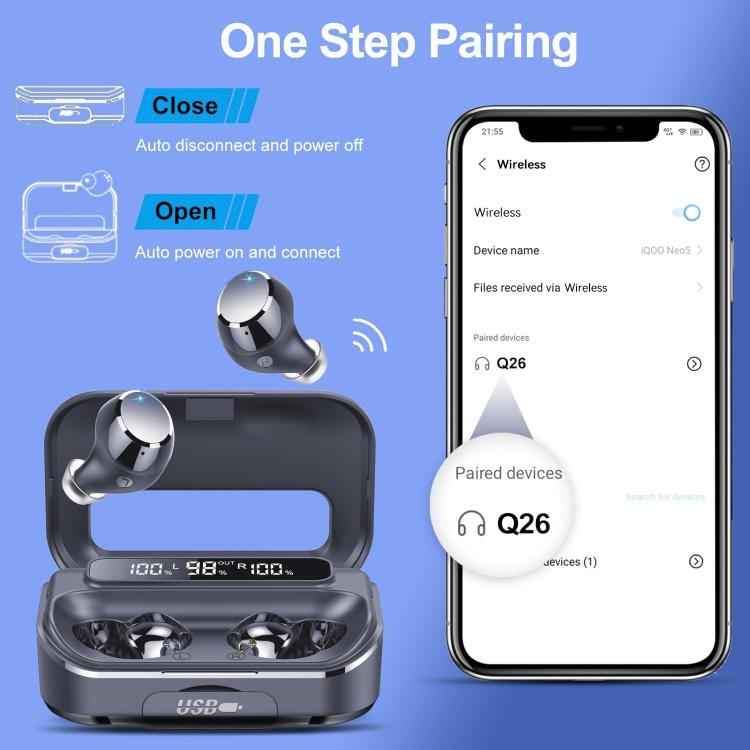 Q26 In-ear Noise Reduction Bluetooth Earphone Wireless Bluetooth Sport Earbuds