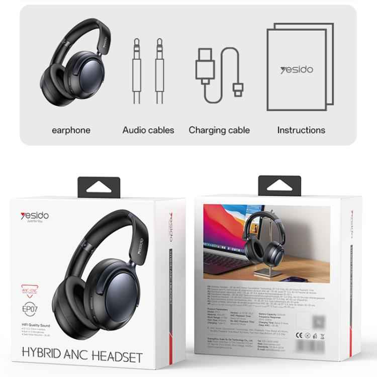 Yesido EP07 Hybrid Dual-feed ANC Noise Reduction Bluetooth Headphones