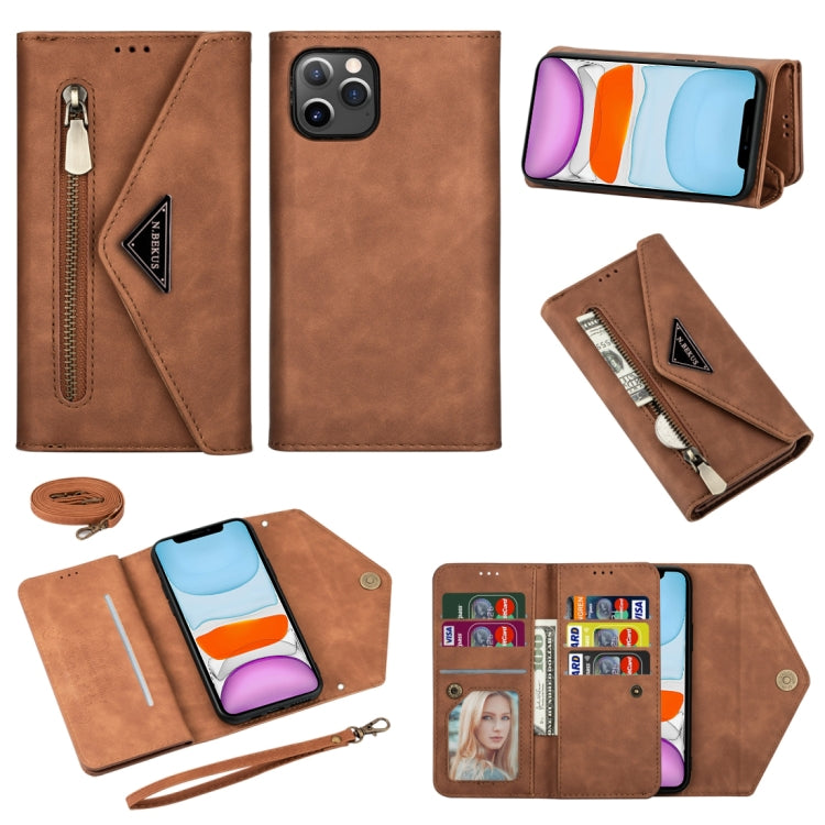 Skin Feel Zipper Horizontal Flip Leather Case with Holder & Card Slots & Photo Frame & Lanyard & Long Rope, For iPhone 6, For iPhone 6 Plus, For iPhone 7 / 8 / SE (2020), For iPhone 7 Plus / 8 Plus, For iPhone 11, For iPhone 11 Pro, For iPhone 11 Pro M...