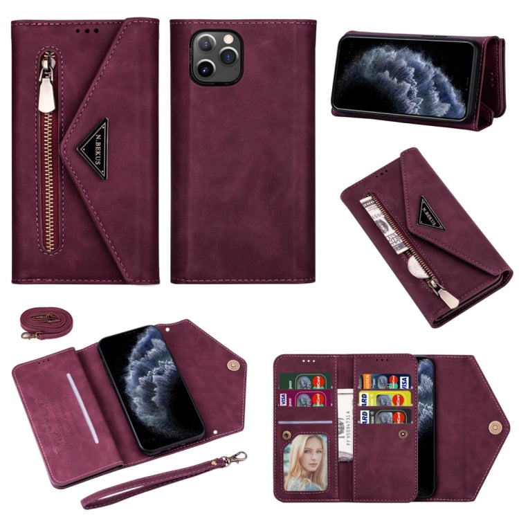Skin Feel Zipper Horizontal Flip Leather Case with Holder & Card Slots & Photo Frame & Lanyard & Long Rope, For iPhone 6, For iPhone 6 Plus, For iPhone 7 / 8 / SE (2020), For iPhone 7 Plus / 8 Plus, For iPhone 11, For iPhone 11 Pro, For iPhone 11 Pro M...