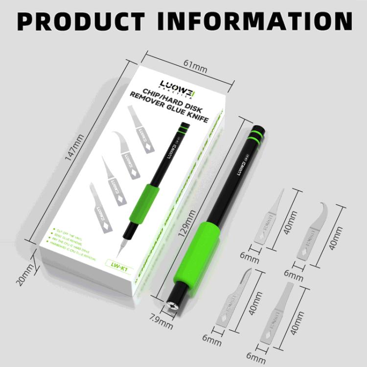 LUOWEI LW-K1 4 in 1 Motherboard CPU IC Glue Quicky Remove Maintenance Knife Set