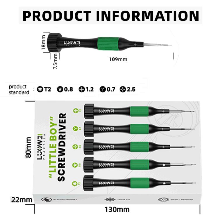 LUOWEI LITTLE BOY Smooth Bearings Alloy Magnetic Screwdriver Set