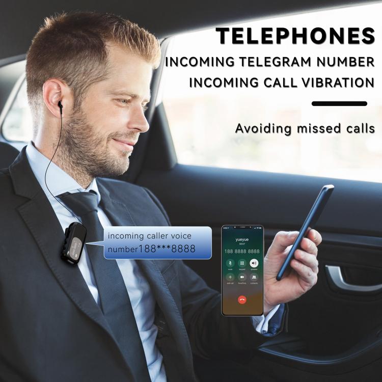 K75 Long Battery Life Business Collar Clip Type Single Ear Bluetooth Earphones