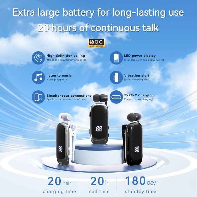 K88 Business Lavalier Single Ear Bluetooth Earphones