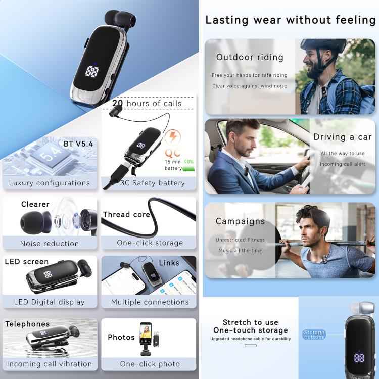 K88 Business Lavalier Single Ear Bluetooth Earphones