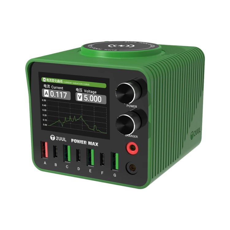 2UUL PC01 POWER MAX 200W Multi-Port Charger Adjustable Voltage Power Supply, US Plug, EU Plug