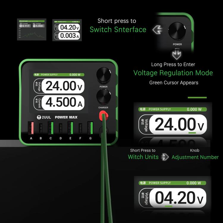 2UUL PC01 POWER MAX 200W Multi-Port Charger Adjustable Voltage Power Supply