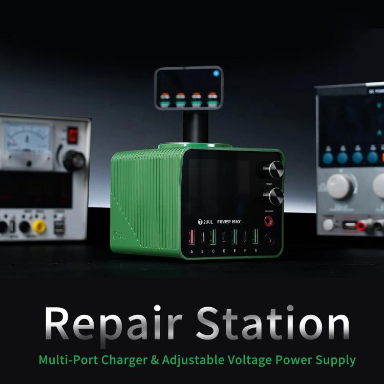 2UUL PC01 POWER MAX 200W Multi-Port Charger Adjustable Voltage Power Supply, US Plug, EU Plug