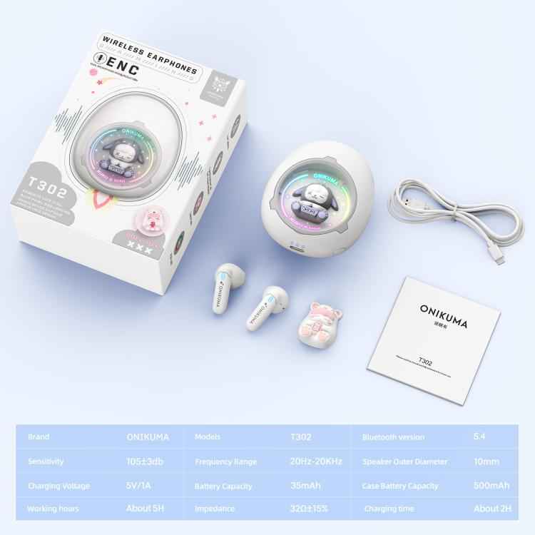ONIKUMA T302 RGB Cute Unique Doll BT 5.4 Wireless Earphones