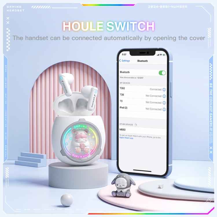 ONIKUMA T302 RGB Cute Unique Doll BT 5.4 Wireless Earphones