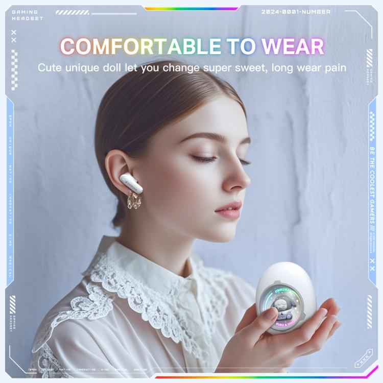 ONIKUMA T302 RGB Cute Unique Doll BT 5.4 Wireless Earphones