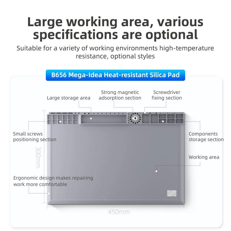 Mega-Idea B656 Desktop Insulation Heat-Resistant Silicone Pad