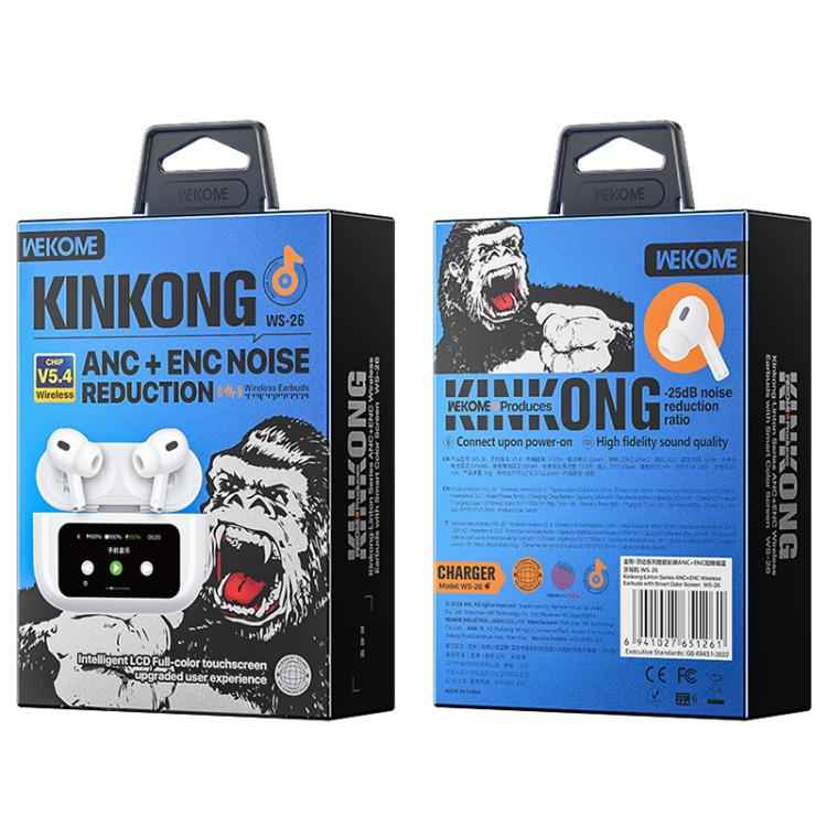 WK WS-26 Liton Series ANC+ENC Wireless Earbuds with Smart Color Screen