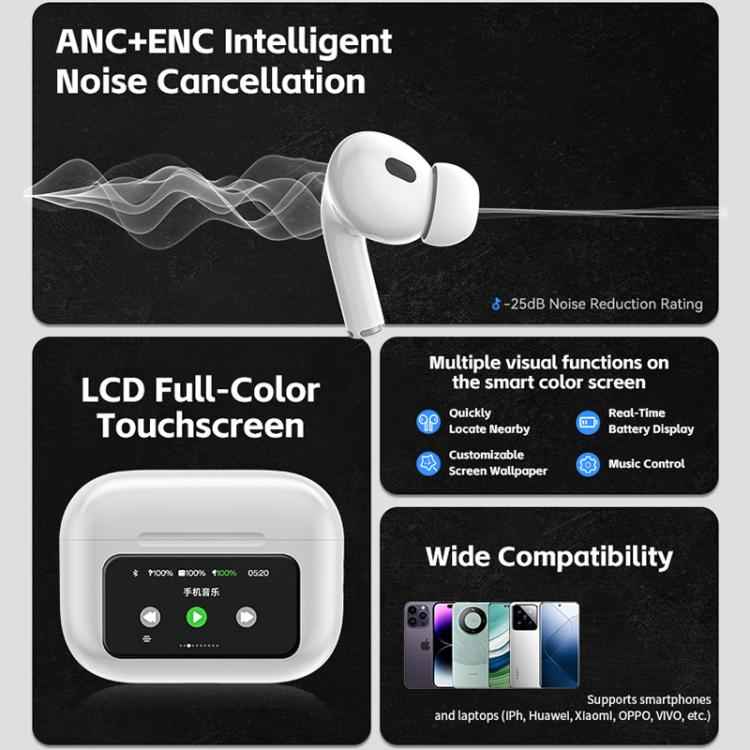 WK WS-26 Liton Series ANC+ENC Wireless Earbuds with Smart Color Screen