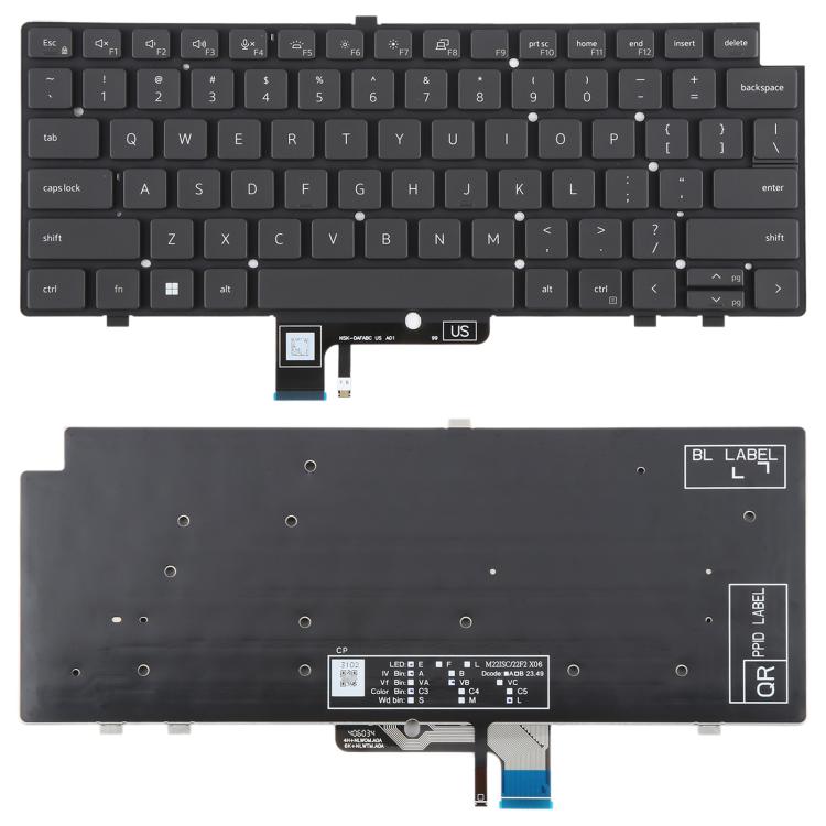 US Version Backlit Laptop Keyboard for Dell Latitude 7340 7440 7640