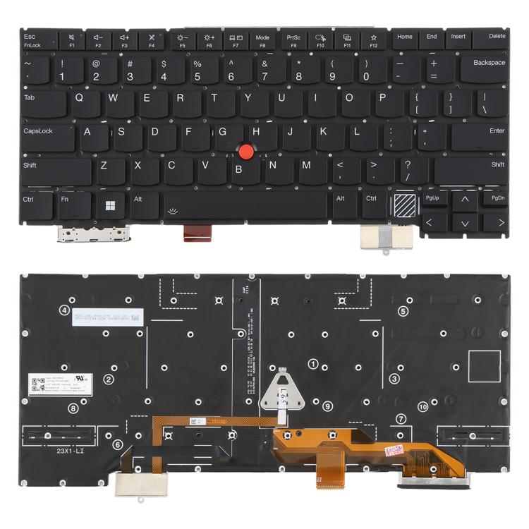 US Version Backlit Laptop Keyboard for Lenovo Thinkpad X1C X1 carbon Gen12 2024