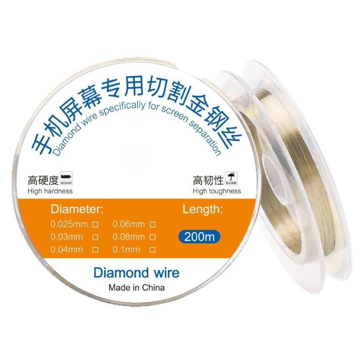 200m Screen Separation Specifically Diamond Cutting Wire, 0.025mm