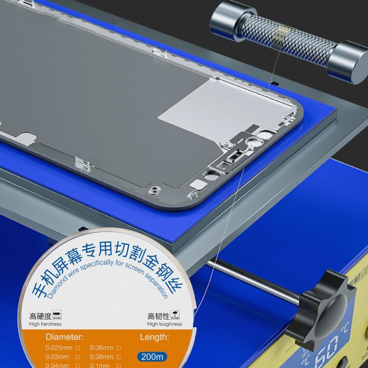 200m Screen Separation Specifically Diamond Cutting Wire, 0.025mm
