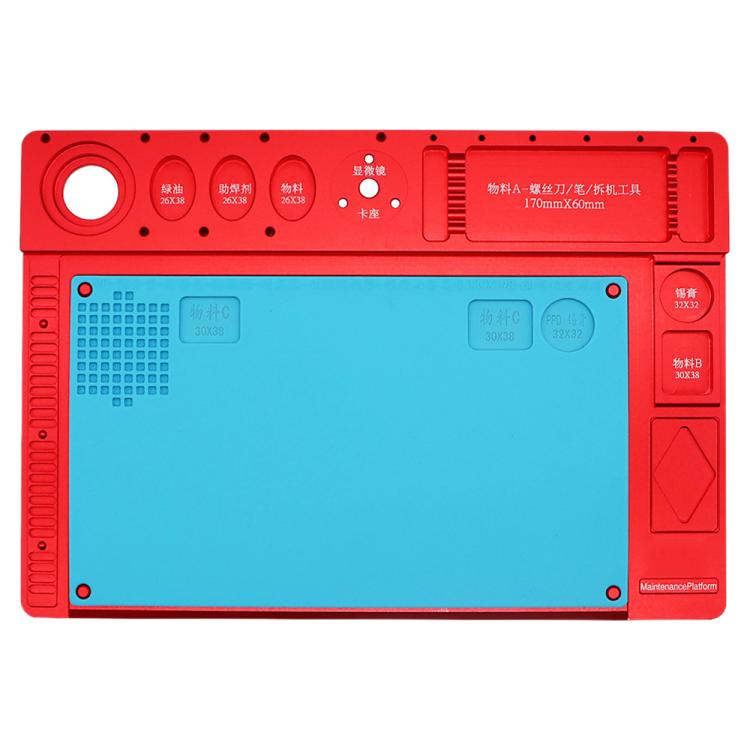 Microscope Aluminum Alloy Stand Base Heat-Resistant Silicone Pad