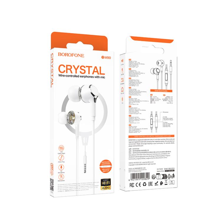 Borofone BM90 Miller Universal Digital Wired Earphones with Microphone, Length: 1.2m, 3.5mm