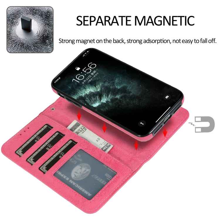 KLT888-2 Retro 2 in 1 Detachable Magnetic Horizontal Flip TPU + PU Leather Case with Holder & Card Slots & Photo Frame & Wallet, For iPhone 11, For iPhone 11 Pro, For iPhone 11 Pro Max, For iPhone 6, For iPhone 6 Plus, For iPhone SE 2022 / SE 2020 / 8 ...