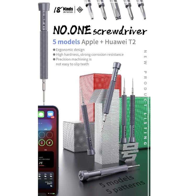 18 Kinds Precision Magnetic Super Hard Screwdriver, A Pentalobe, B Phillips, C External Cross, D Tri-Wing, E Allen