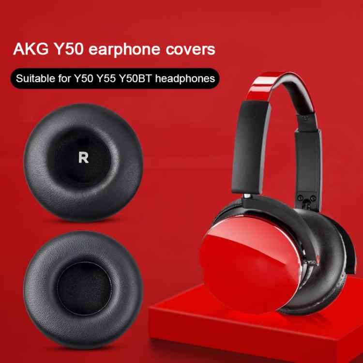 2pcs Protein Leather Replacement Earpads For AKG Y50BT / Y55DJ / Y50 / Y55