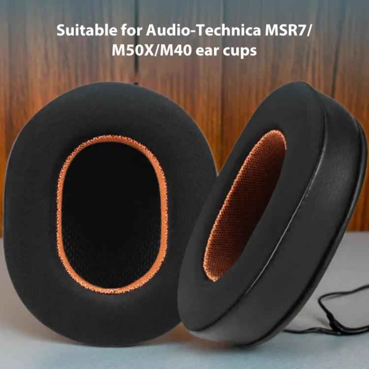 2pcs Ice Silk Cloth Replacement Earpads For Audio Technica ATH-MSR7 / M50X / M40