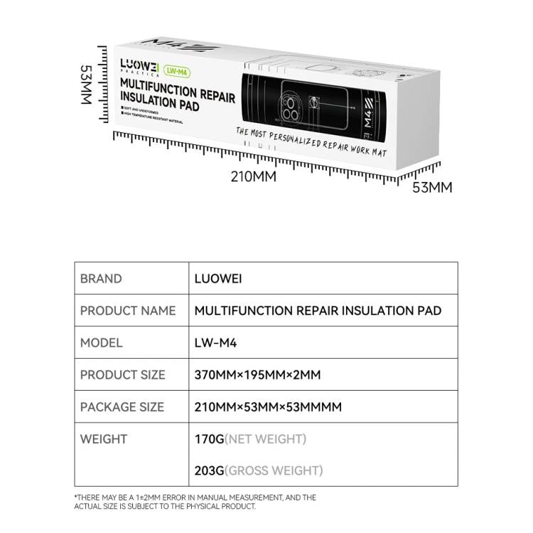 Luowei LW-M4 15.6-inch High-Temperature Resistant Insulation Silicone Repair Pad