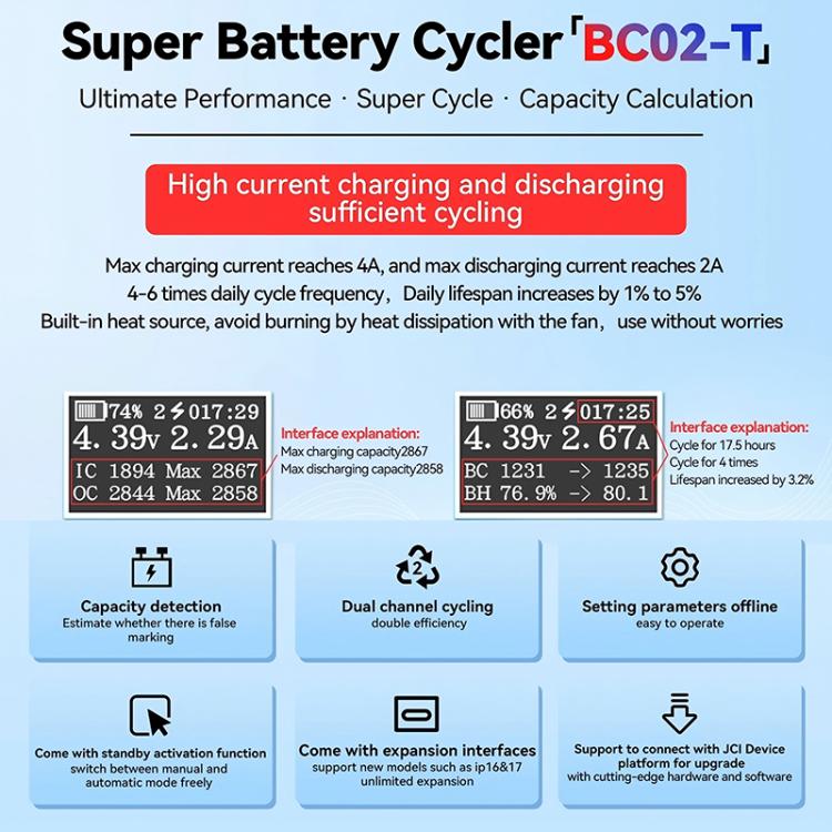 JCID BC02-T Super Battery Cycler Data Calibration for iPhone 11-15 Pro Max