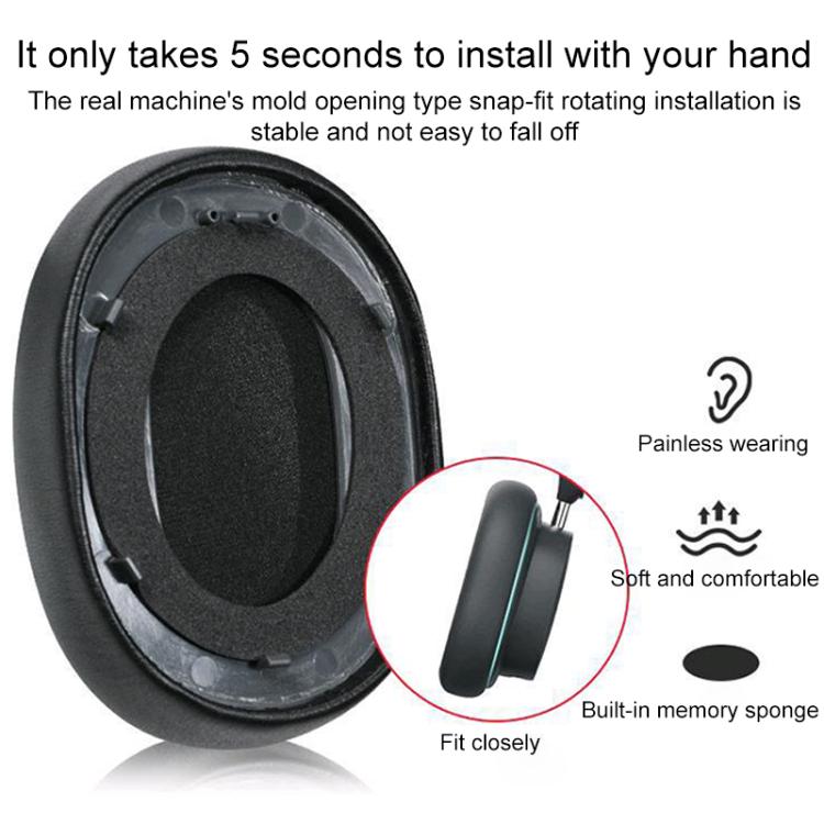 1 Pair Protein Leather Replacement Earpads For Baseus D05, For Baseus D05(Black), For Baseus D05(Grey), For Baseus D05(Apricot)