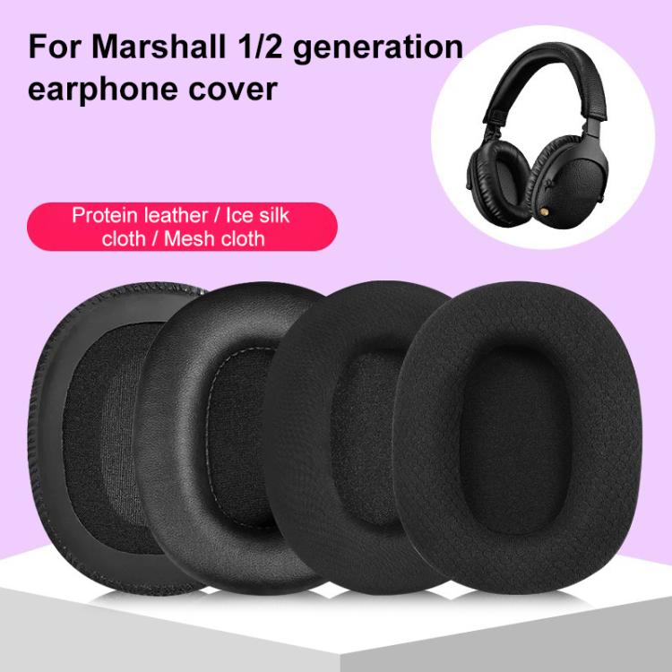 2pcs Sponge Earmuffs Replacement Earpads For Marshall Monitor, Ice Silk Cloth, Football Net