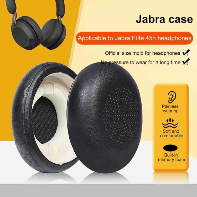 1 Pair Protein Leather Earpads For Jabra Evolve2 65 / Evolve2 40 SE / Elite 45H