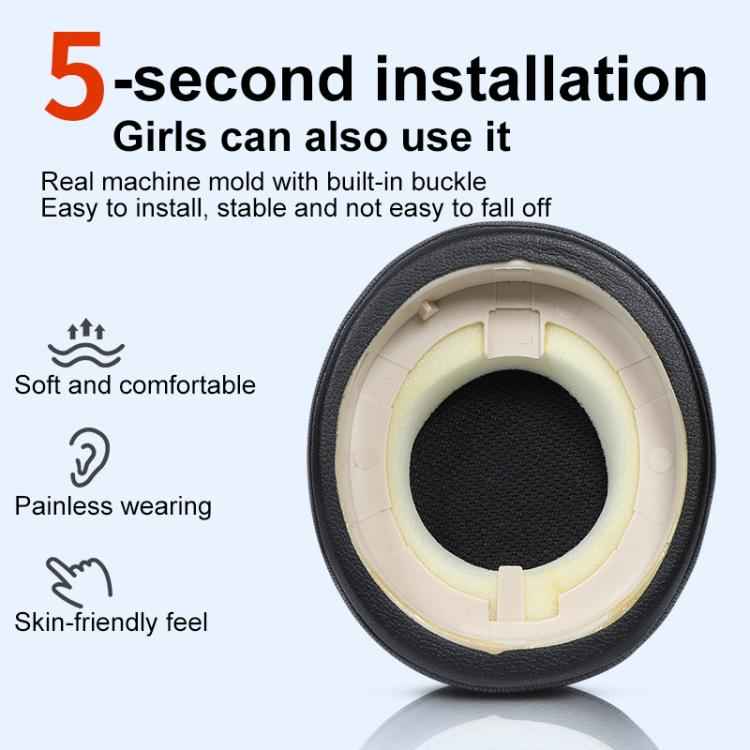 1 Pair Protein Leather Earpads For Jabra Evolve2 65 / Evolve2 40 SE / Elite 45H